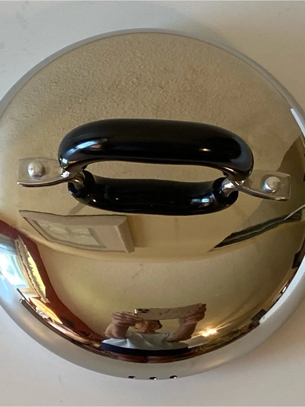 Stainless Steel Saucepan with Black Handle and Lid